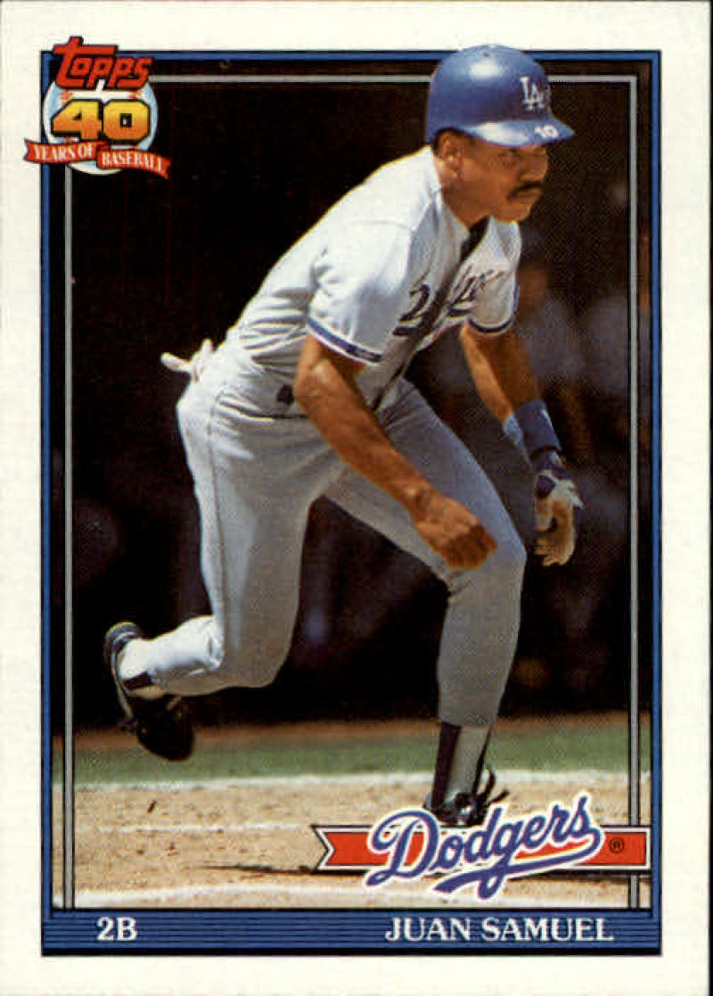 1991 Topps #645 Juan Samuel Baseball Los Angeles Dodgers Image 1