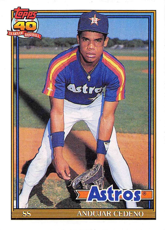 1991 Topps #646 Andujar Cedeno Baseball Houston Astros  Image 1