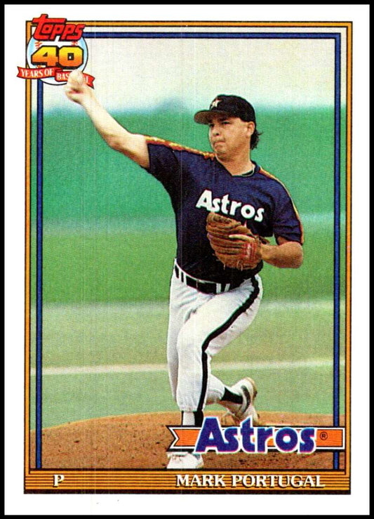 1991 Topps #647 Mark Portugal Baseball Houston Astros  Image 1