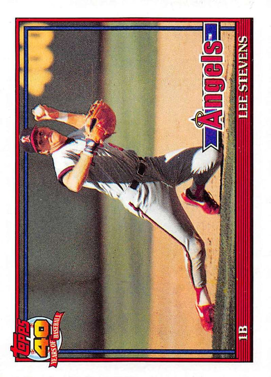 1991 Topps #648 Lee Stevens Baseball California Angels  Image 1