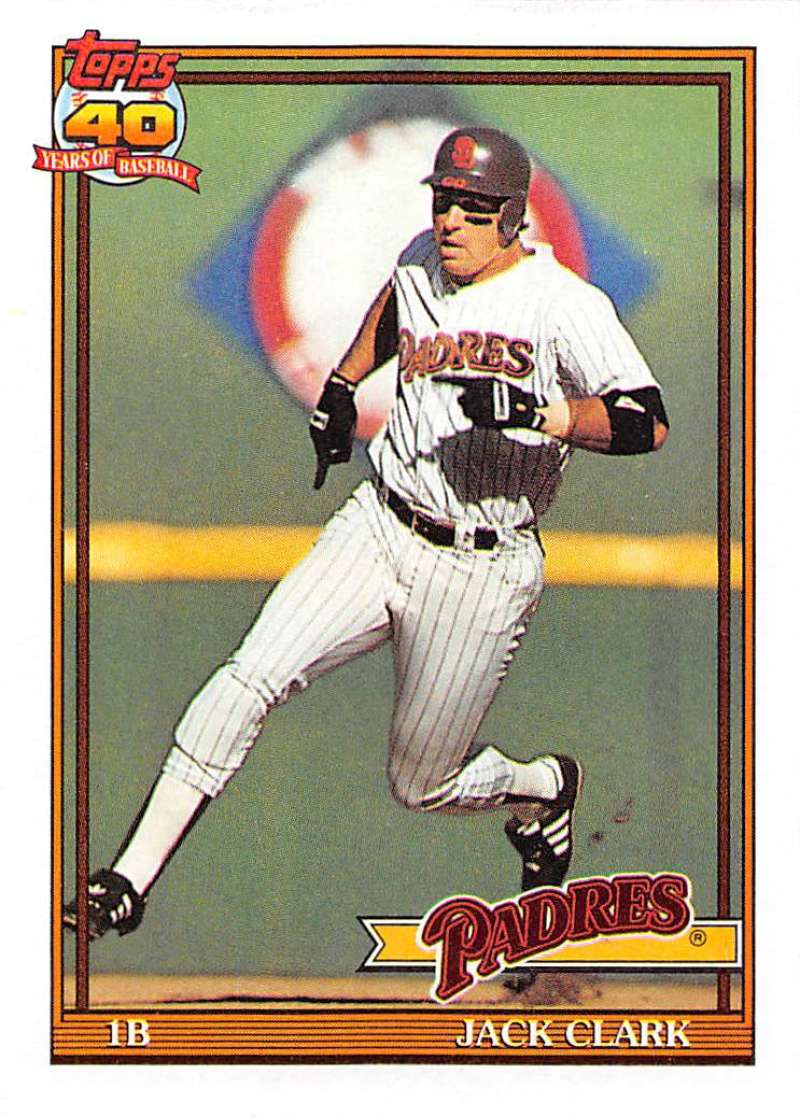 1991 Topps #650 Jack Clark Baseball San Diego Padres Image 1