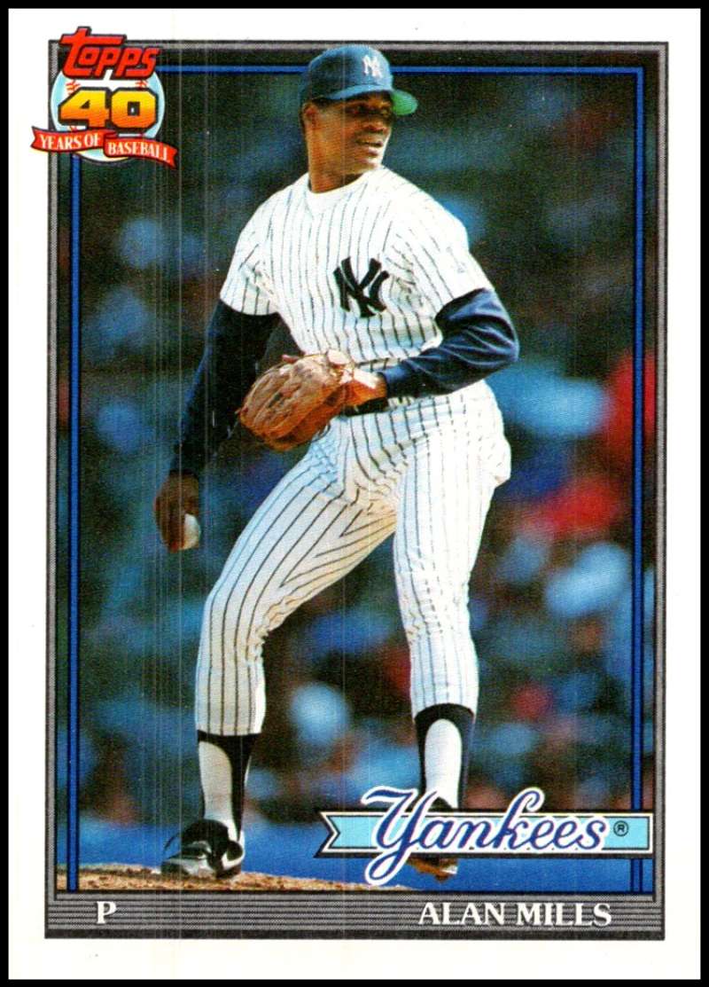 1991 Topps #651 Alan Mills Baseball New York Yankees Image 1