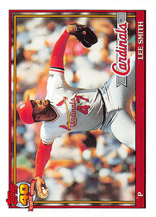 1991 Topps #660 Lee Smith Baseball St. Louis Cardinals  Image 1