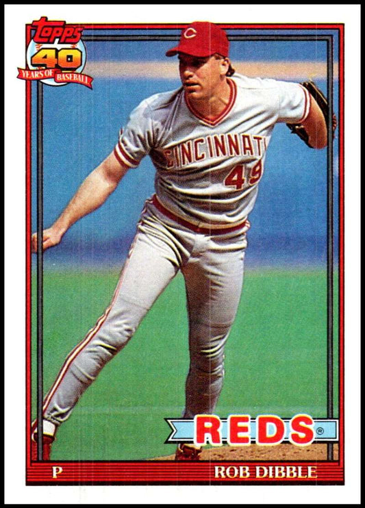 1991 Topps #662 Rob Dibble Baseball Cincinnati Reds  Image 1