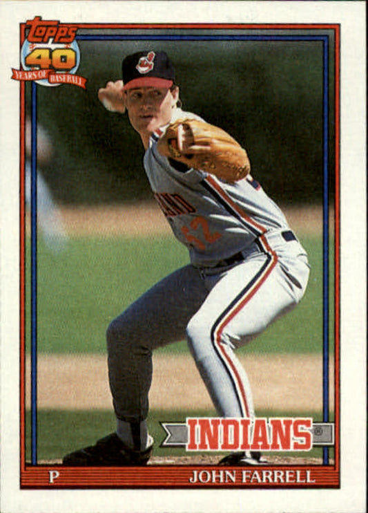 1991 Topps #664 John Farrell Baseball Cleveland Indians  Image 1