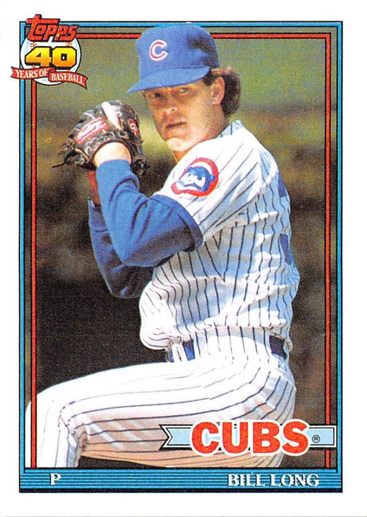 1991 Topps #668 Bill Long Baseball Chicago Cubs  Image 1