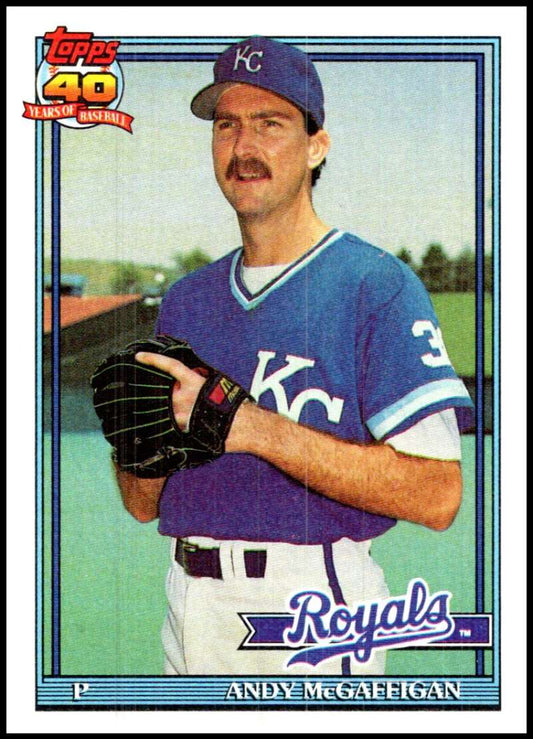 1991 Topps #671 Andy McGaffigan Baseball Kansas City Royals  Image 1