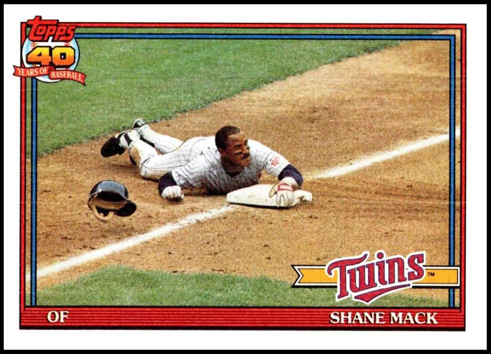 1991 Topps #672 Shane Mack Baseball Minnesota Twins Image 1