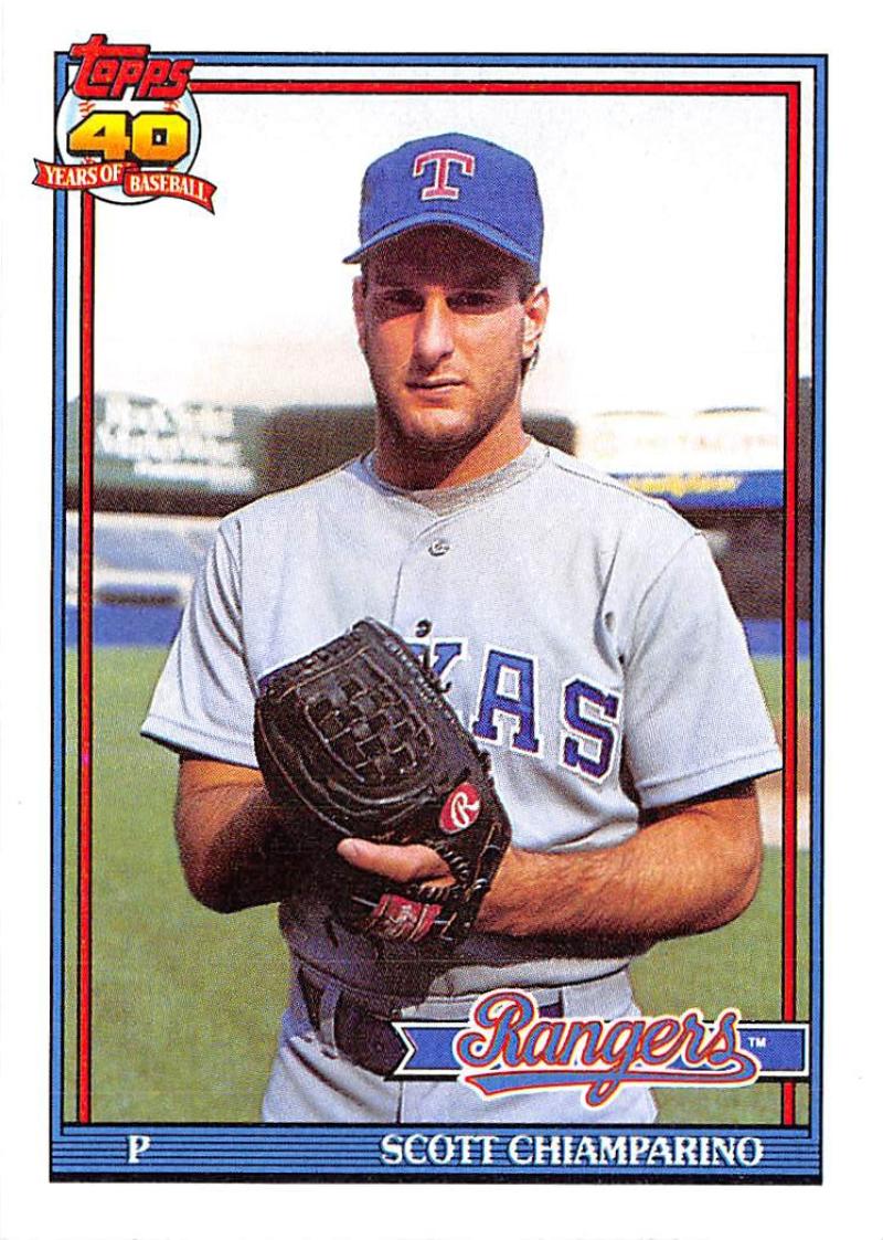1991 Topps #676 Scott Chiamparino Baseball Texas Rangers Image 1