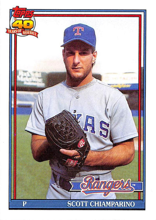1991 Topps #676 Scott Chiamparino Baseball Texas Rangers  Image 1
