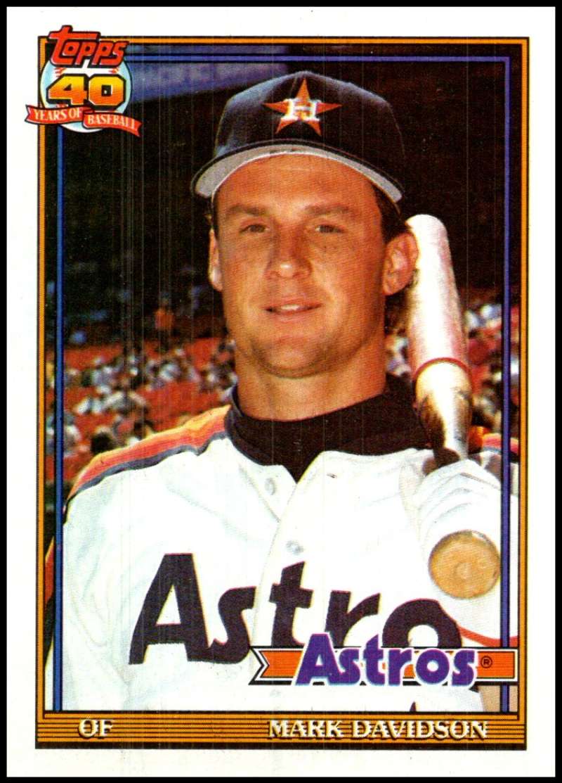 1991 Topps #678 Mark Davidson Baseball Houston Astros Image 1