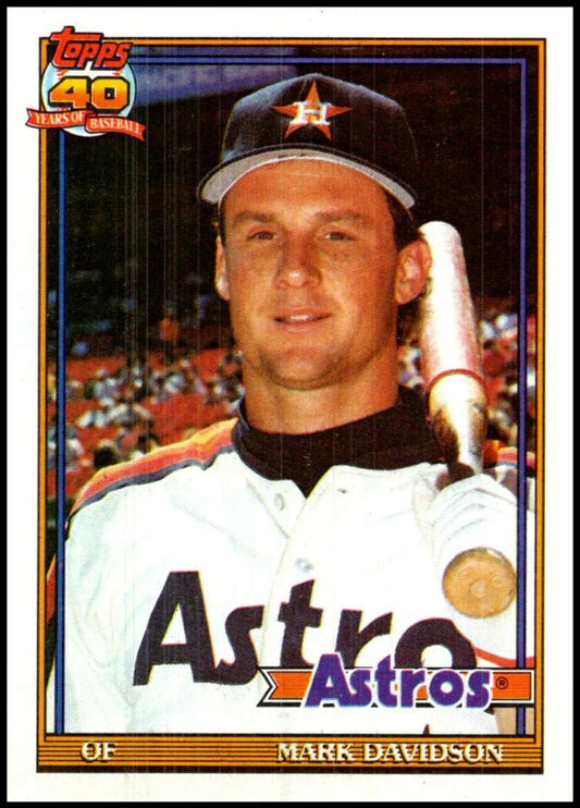 1991 Topps #678 Mark Davidson Baseball Houston Astros  Image 1