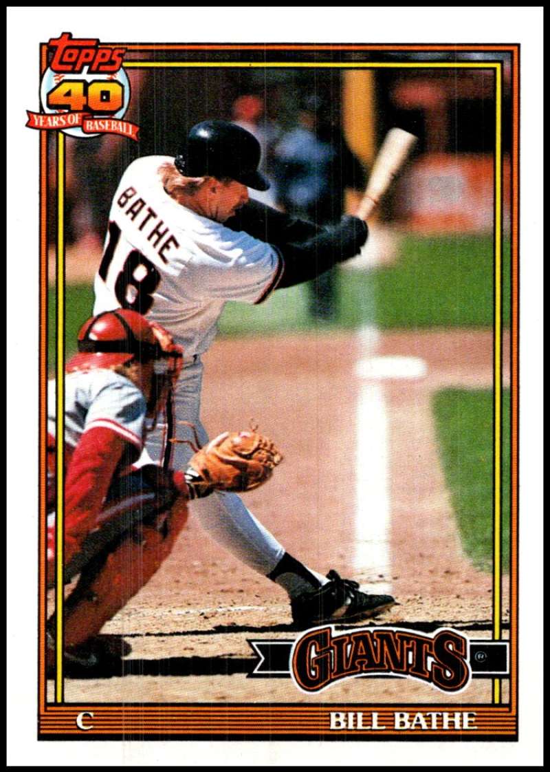 1991 Topps #679 Bill Bathe Baseball San Francisco Giants Image 1