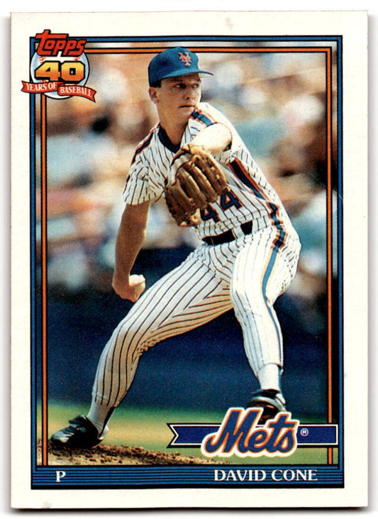 1991 Topps #680 David Cone Baseball New York Mets  Image 1