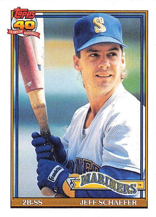 1991 Topps #681 Jeff Schaefer Baseball Seattle Mariners  Image 1