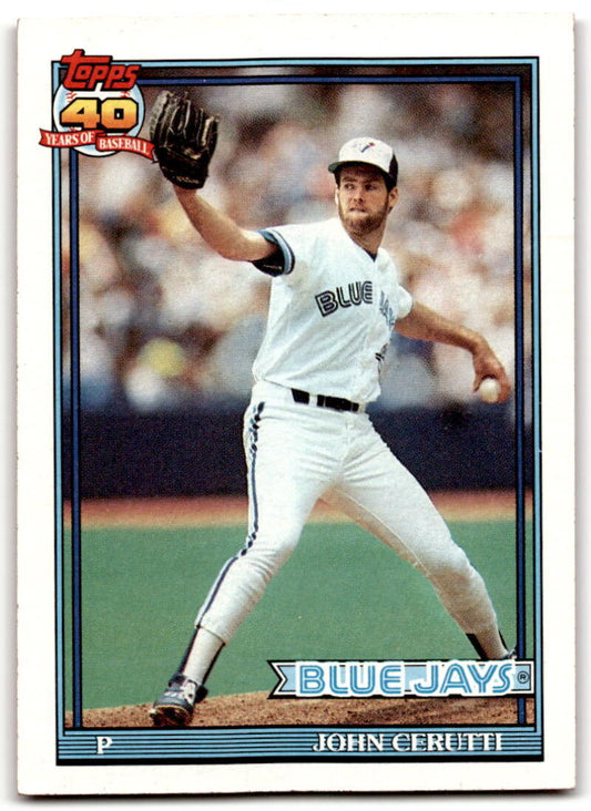 1991 Topps #687 John Cerutti ERR Baseball Toronto Blue Jays  Image 1