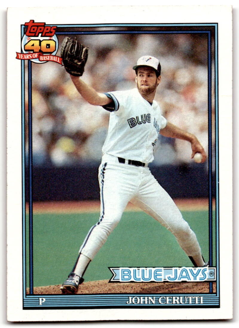 1991 Topps #687 John Cerutti ERR Baseball Toronto Blue Jays Image 1