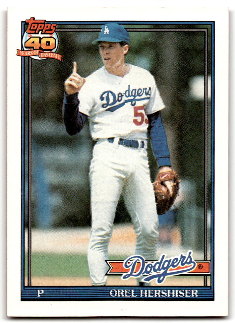 1991 Topps #690 Orel Hershiser Baseball Los Angeles Dodgers Image 1