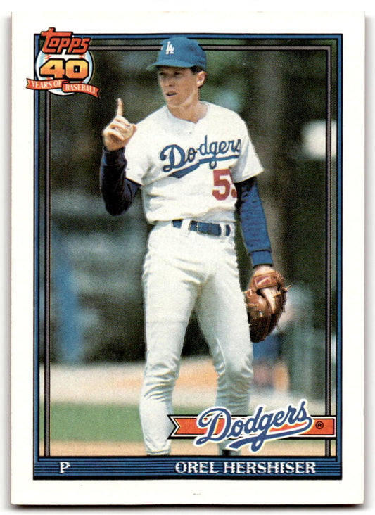 1991 Topps #690 Orel Hershiser Baseball Los Angeles Dodgers  Image 1