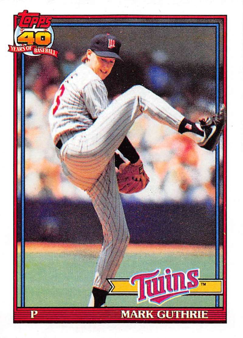 1991 Topps #698 Mark Guthrie Baseball Minnesota Twins Image 1