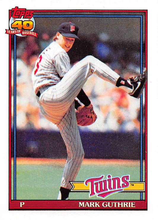 1991 Topps #698 Mark Guthrie Baseball Minnesota Twins  Image 1