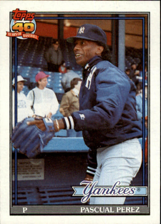 1991 Topps #701 Pascual Perez Baseball New York Yankees  Image 1