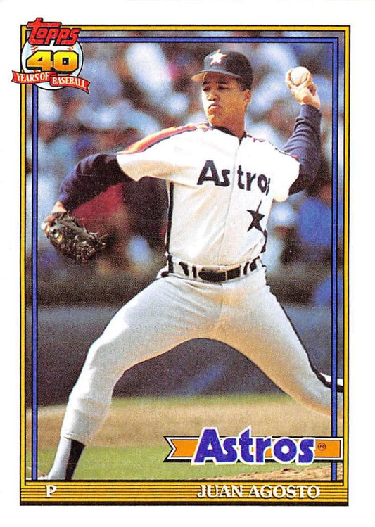 1991 Topps #703 Juan Agosto Baseball Houston Astros  Image 1