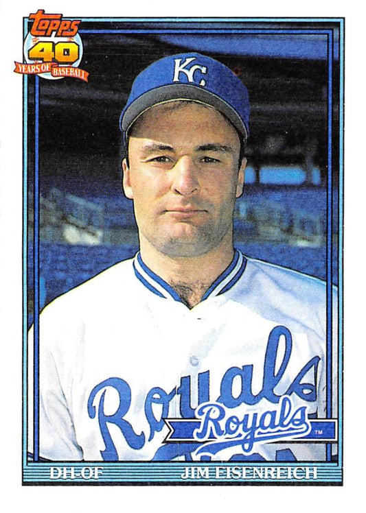 1991 Topps #707 Jim Eisenreich Baseball Kansas City Royals  Image 1