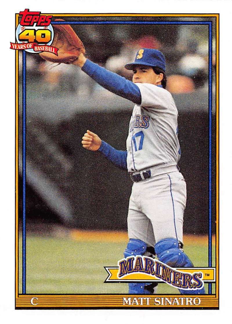 1991 Topps #709 Matt Sinatro Baseball Seattle Mariners Image 1