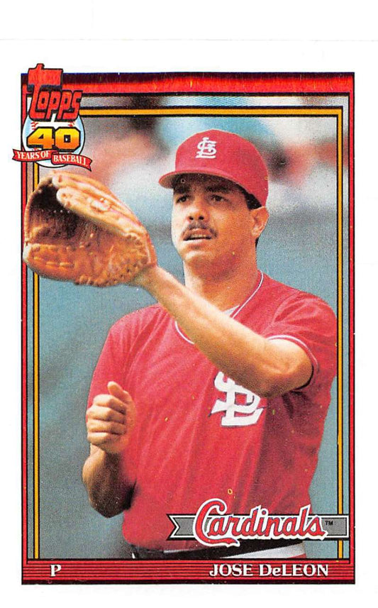1991 Topps #711 Jose DeLeon Baseball St. Louis Cardinals  Image 1