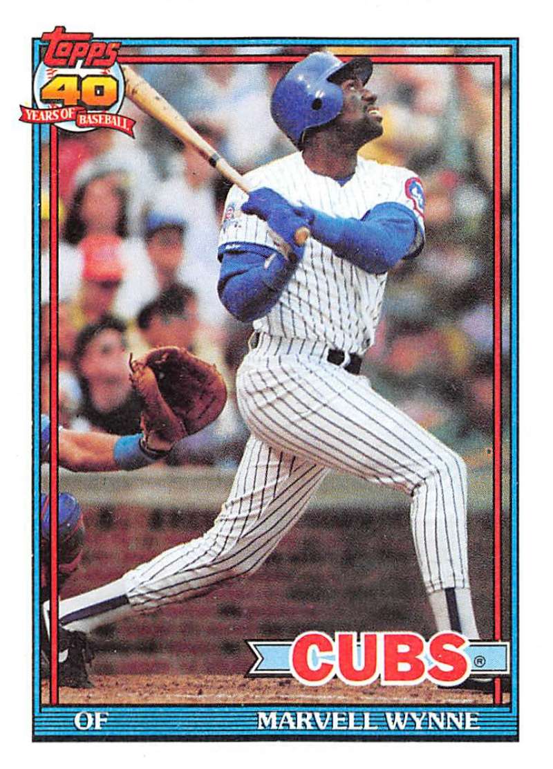 1991 Topps #714 Marvell Wynne Baseball Chicago Cubs Image 1