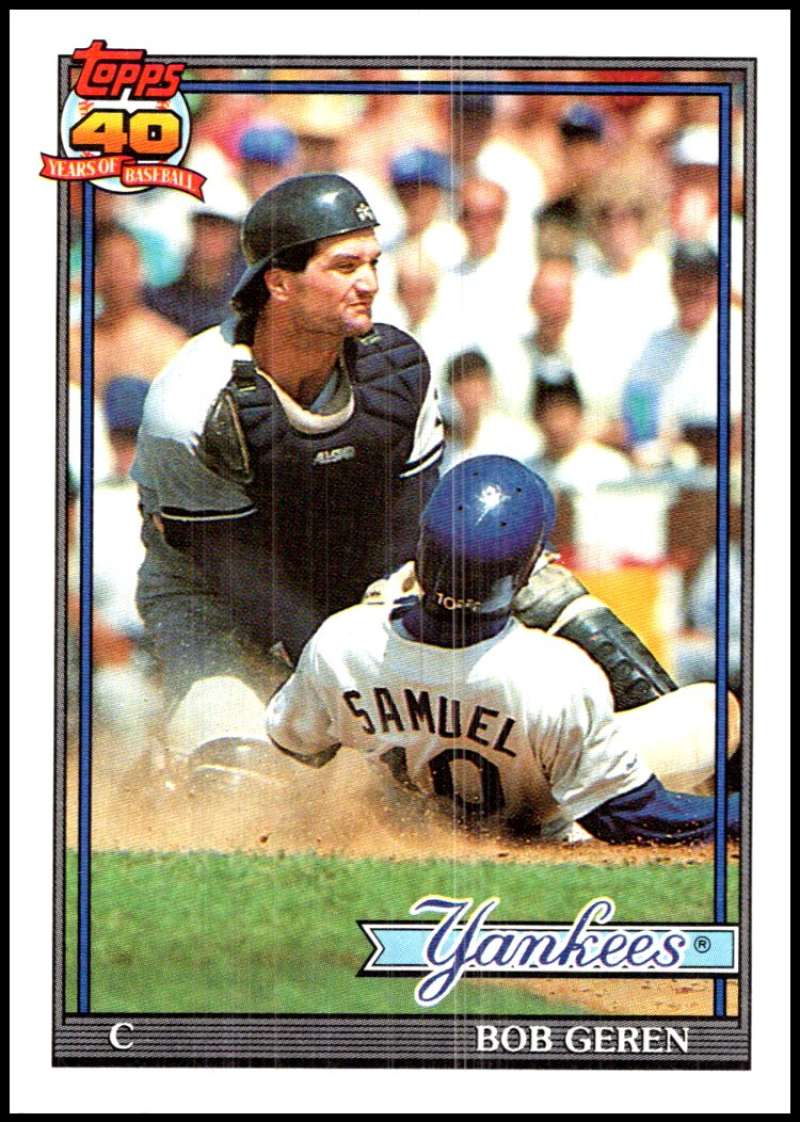 1991 Topps #716 Bob Geren Baseball New York Yankees Image 1
