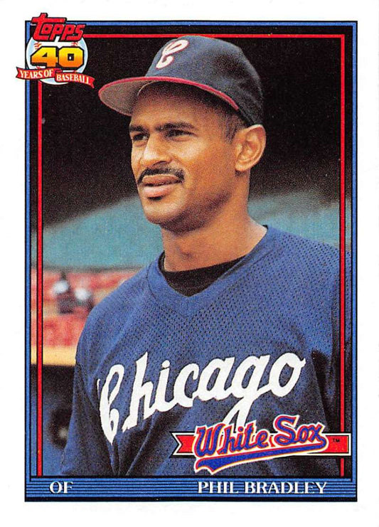 1991 Topps #717 Phil Bradley Baseball Chicago White Sox  Image 1