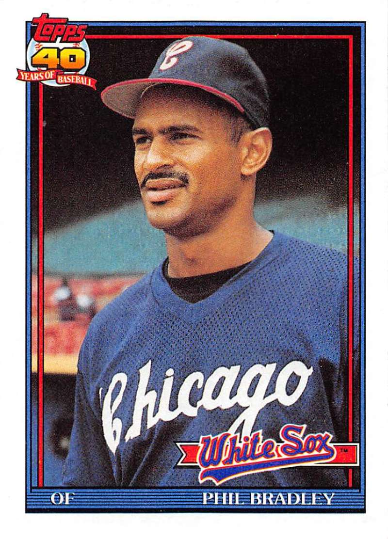 1991 Topps #717 Phil Bradley Baseball Chicago White Sox Image 1