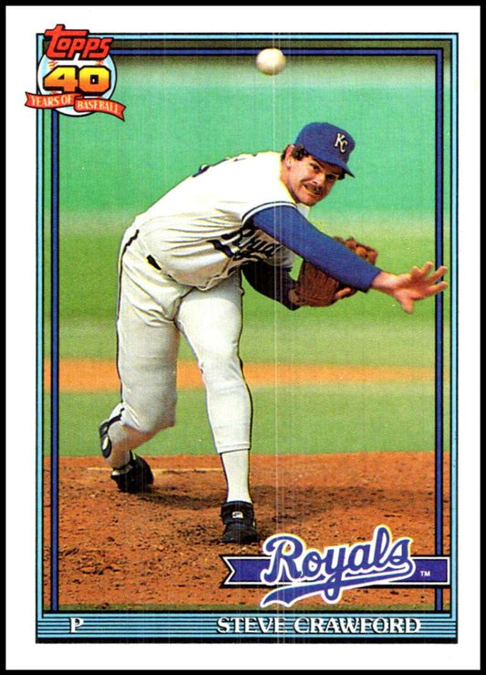 1991 Topps #718 Steve Crawford Baseball Kansas City Royals  Image 1