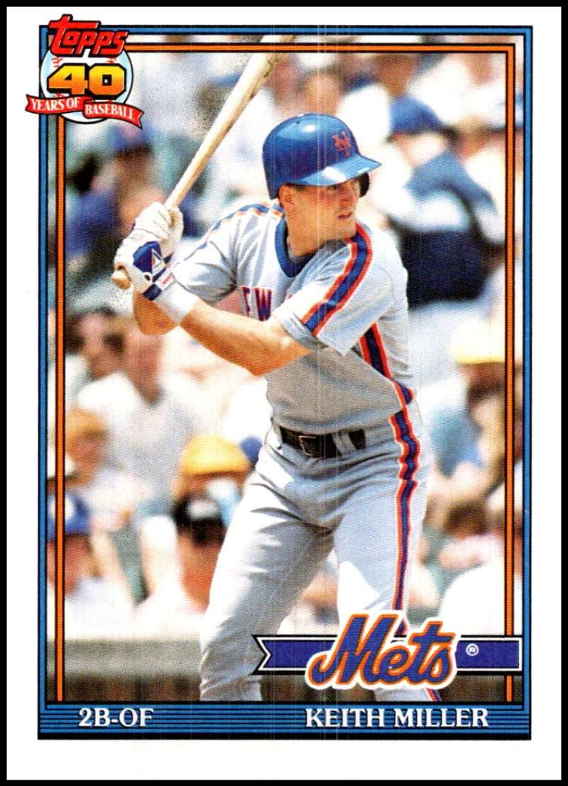 1991 Topps #719 Keith Miller Baseball New York Mets Image 1