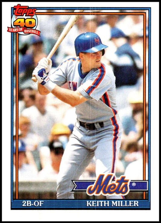 1991 Topps #719 Keith Miller Baseball New York Mets  Image 1