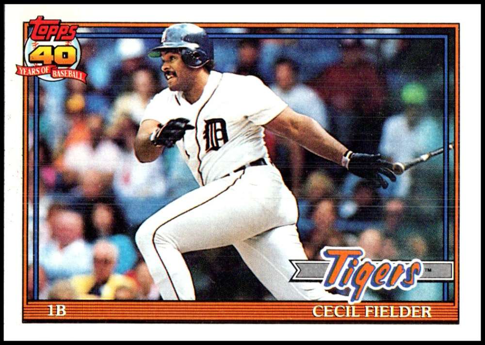 1991 Topps #720 Cecil Fielder Baseball Detroit Tigers Image 1