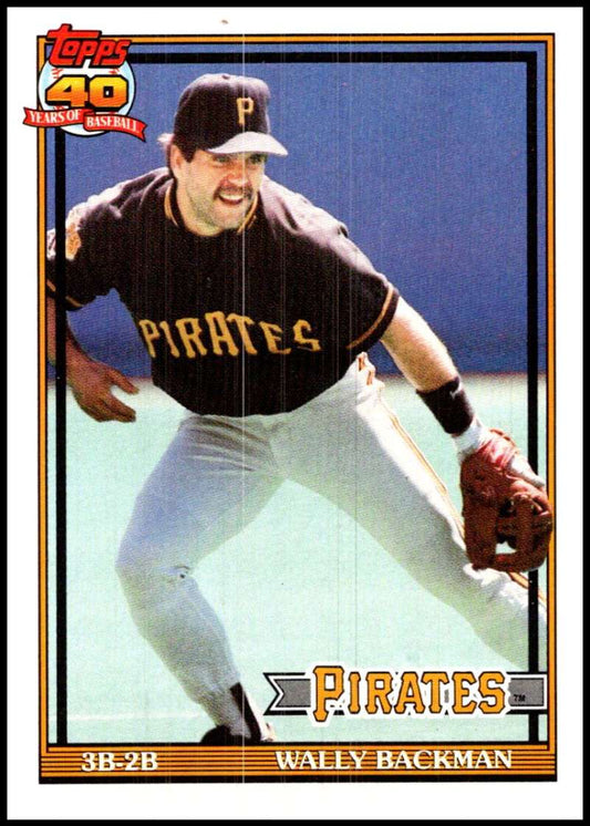 1991 Topps #722 Wally Backman Baseball Pittsburgh Pirates  Image 1