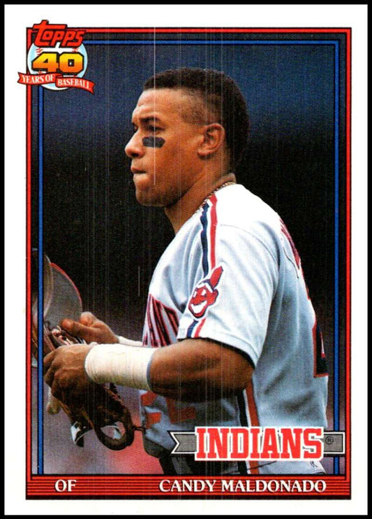 1991 Topps #723 Candy Maldonado Baseball Cleveland Indians  Image 1