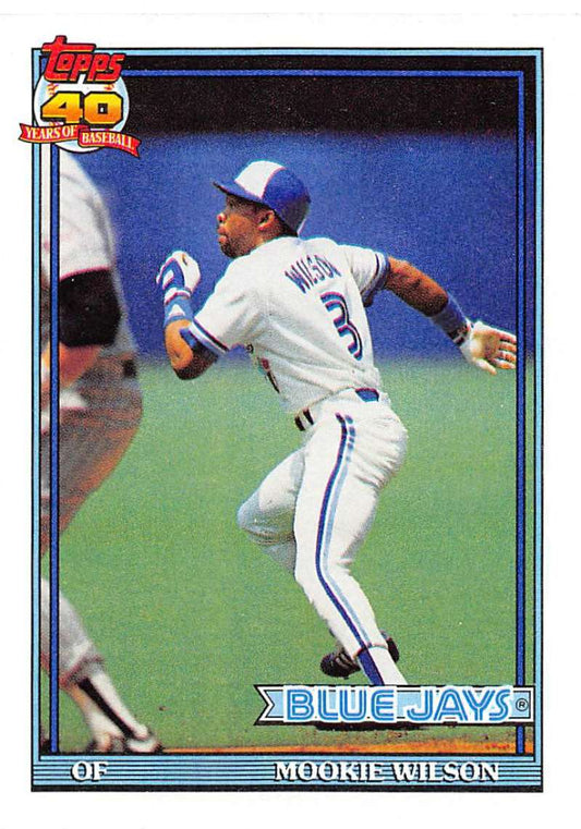 1991 Topps #727 Mookie Wilson Baseball Toronto Blue Jays  Image 1