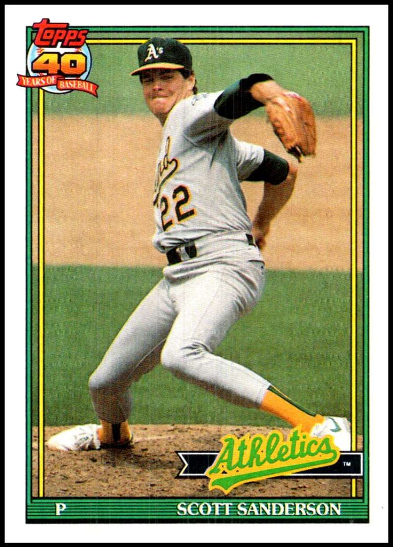 1991 Topps #728 Scott Sanderson Baseball Oakland Athletics Image 1
