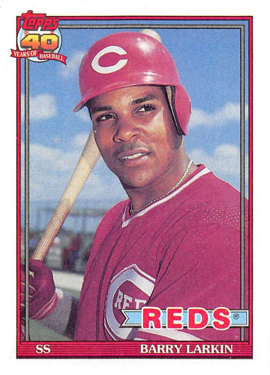 1991 Topps #730 Barry Larkin Baseball Cincinnati Reds  Image 1