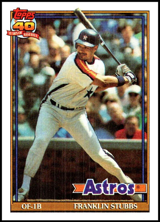 1991 Topps #732 Franklin Stubbs Baseball Houston Astros  Image 1