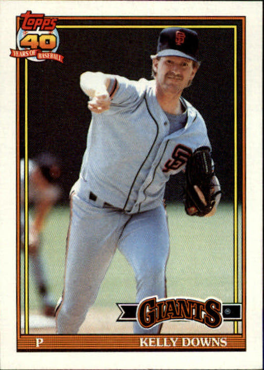 1991 Topps #733 Kelly Downs Baseball San Francisco Giants  Image 1