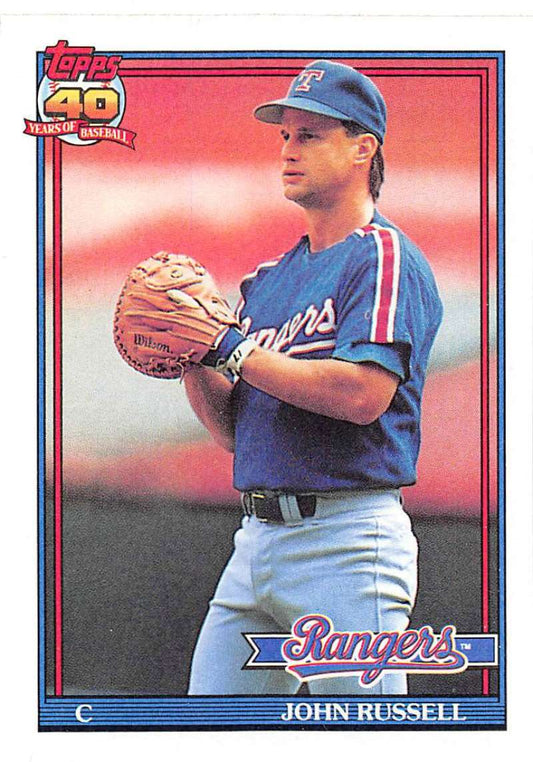 1991 Topps #734 John Russell Baseball Texas Rangers  Image 1