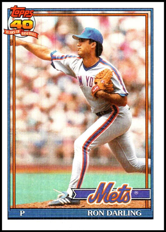 1991 Topps #735 Ron Darling Baseball New York Mets  Image 1