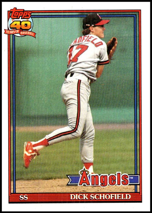 1991 Topps #736 Dick Schofield Baseball California Angels  Image 1