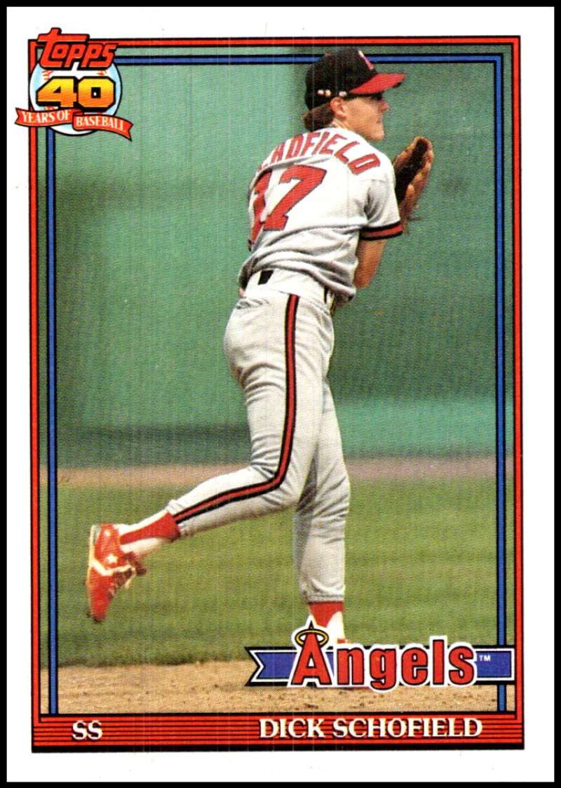 1991 Topps #736 Dick Schofield Baseball California Angels Image 1