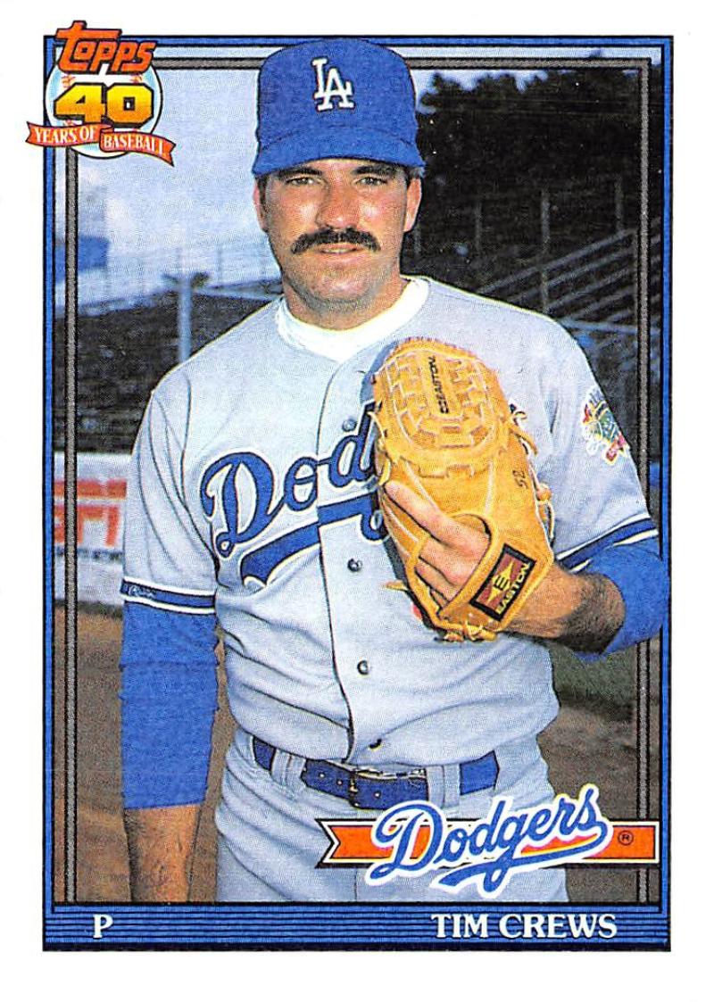 1991 Topps #737 Tim Crews Baseball Los Angeles Dodgers Image 1